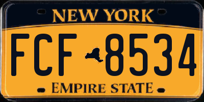 NY license plate FCF8534