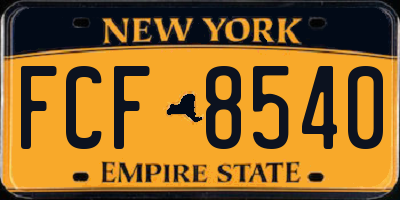 NY license plate FCF8540