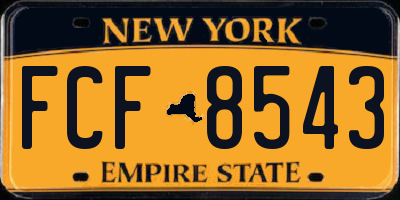 NY license plate FCF8543