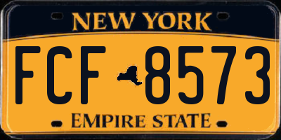 NY license plate FCF8573