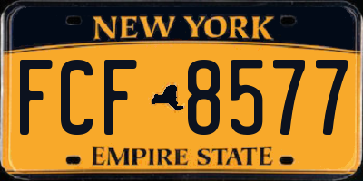 NY license plate FCF8577