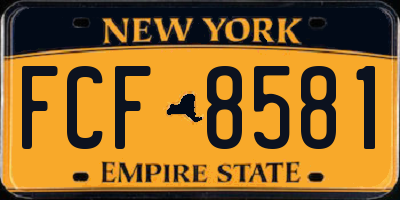 NY license plate FCF8581
