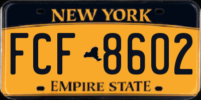 NY license plate FCF8602
