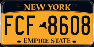 NY license plate FCF8608