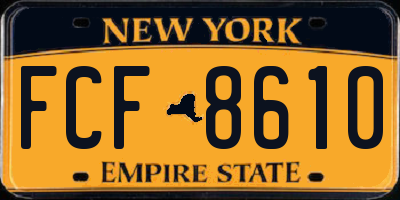 NY license plate FCF8610