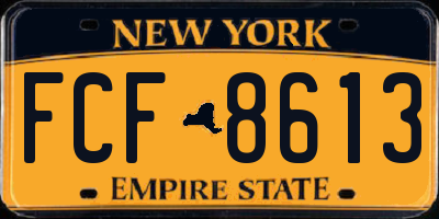 NY license plate FCF8613