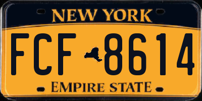 NY license plate FCF8614