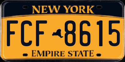 NY license plate FCF8615