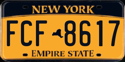 NY license plate FCF8617
