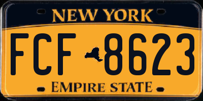NY license plate FCF8623