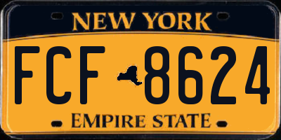 NY license plate FCF8624