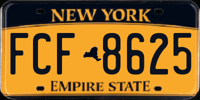 NY license plate FCF8625