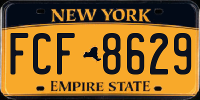 NY license plate FCF8629