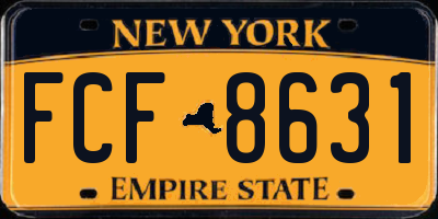 NY license plate FCF8631