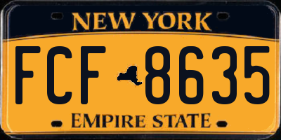 NY license plate FCF8635