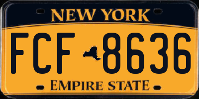 NY license plate FCF8636