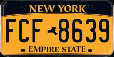 NY license plate FCF8639