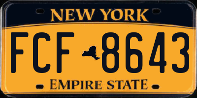 NY license plate FCF8643