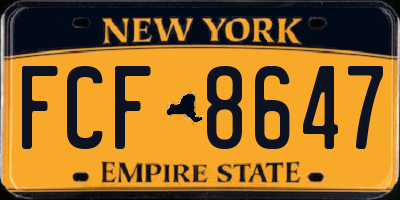 NY license plate FCF8647