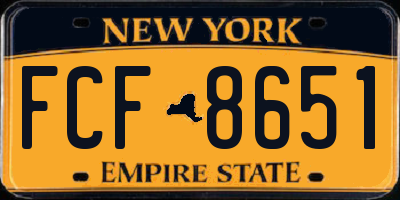 NY license plate FCF8651