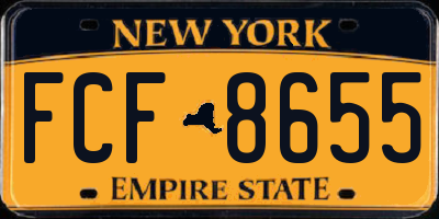 NY license plate FCF8655