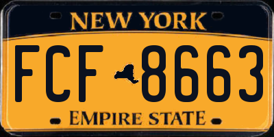 NY license plate FCF8663