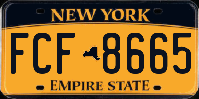 NY license plate FCF8665