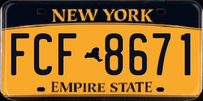 NY license plate FCF8671