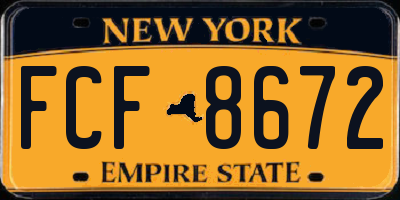 NY license plate FCF8672