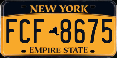 NY license plate FCF8675