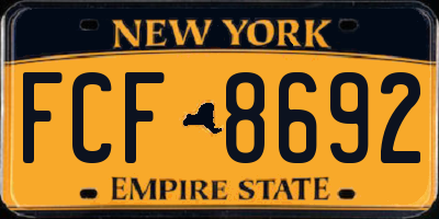 NY license plate FCF8692