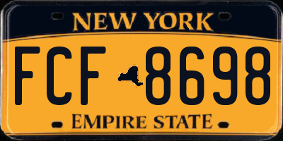NY license plate FCF8698
