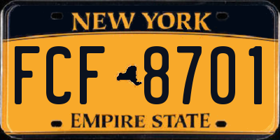 NY license plate FCF8701