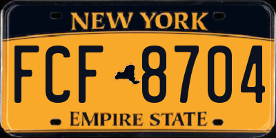 NY license plate FCF8704
