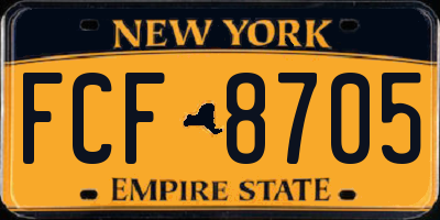 NY license plate FCF8705