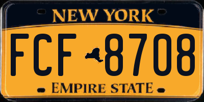 NY license plate FCF8708