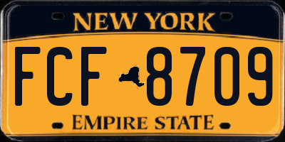NY license plate FCF8709