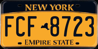 NY license plate FCF8723