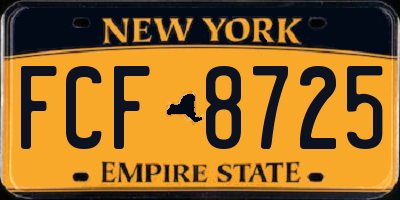 NY license plate FCF8725