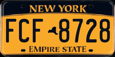 NY license plate FCF8728