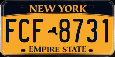 NY license plate FCF8731