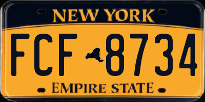 NY license plate FCF8734