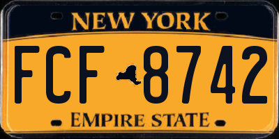 NY license plate FCF8742