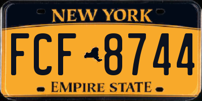NY license plate FCF8744