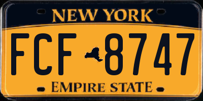 NY license plate FCF8747