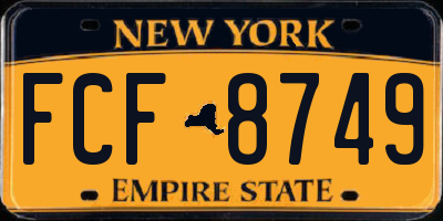 NY license plate FCF8749