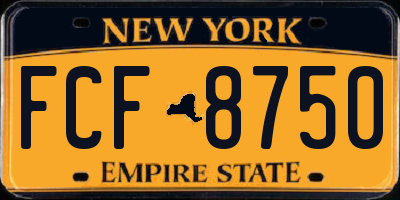 NY license plate FCF8750