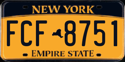 NY license plate FCF8751