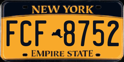 NY license plate FCF8752