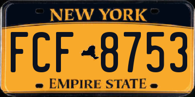 NY license plate FCF8753